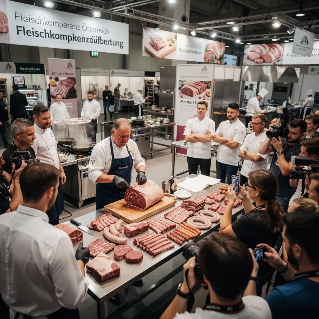 Ein schön angerichteter Teller mit zubereitetem Fleisch, Gemüse und Beilagen nach traditionellen österreichischen Rezepten.